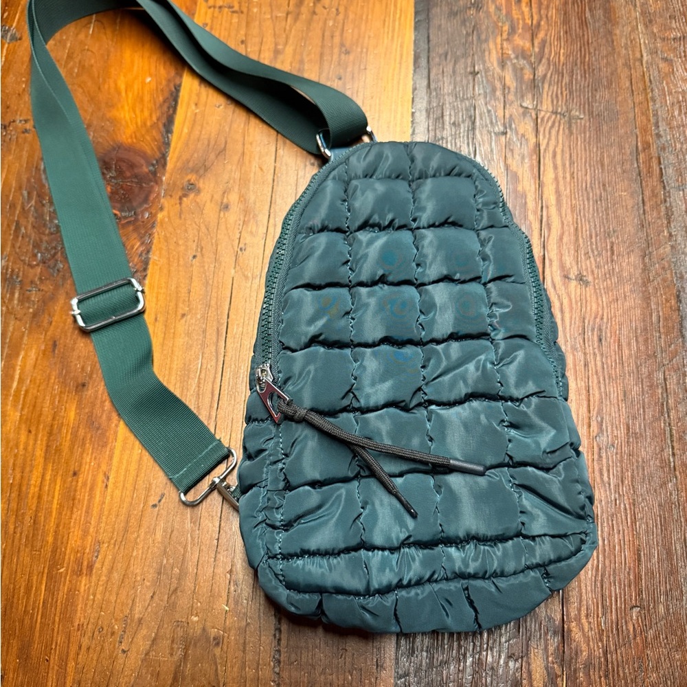 Katydid Green Quilted Crossbody Bag